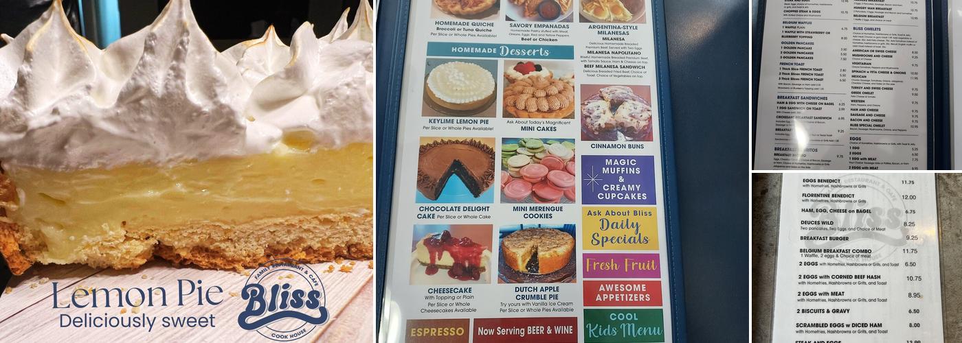 Bliss Cook House Menu