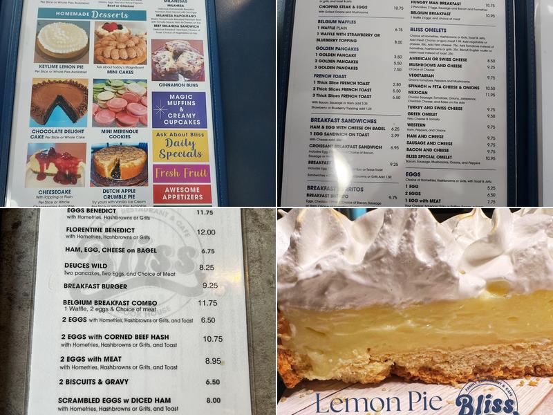 Bliss Cook House Menu