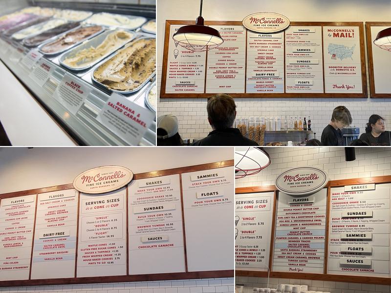 McConnell's Fine Ice Creams Menu