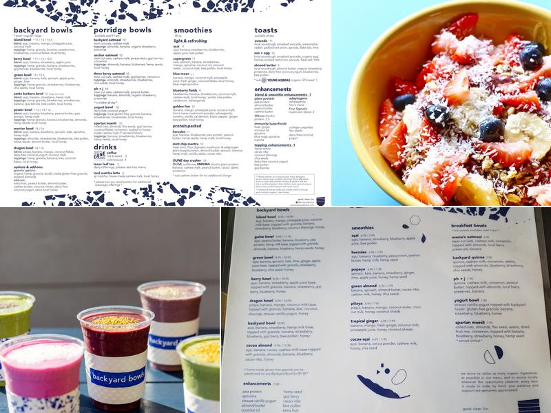 Backyard Bowls Menu