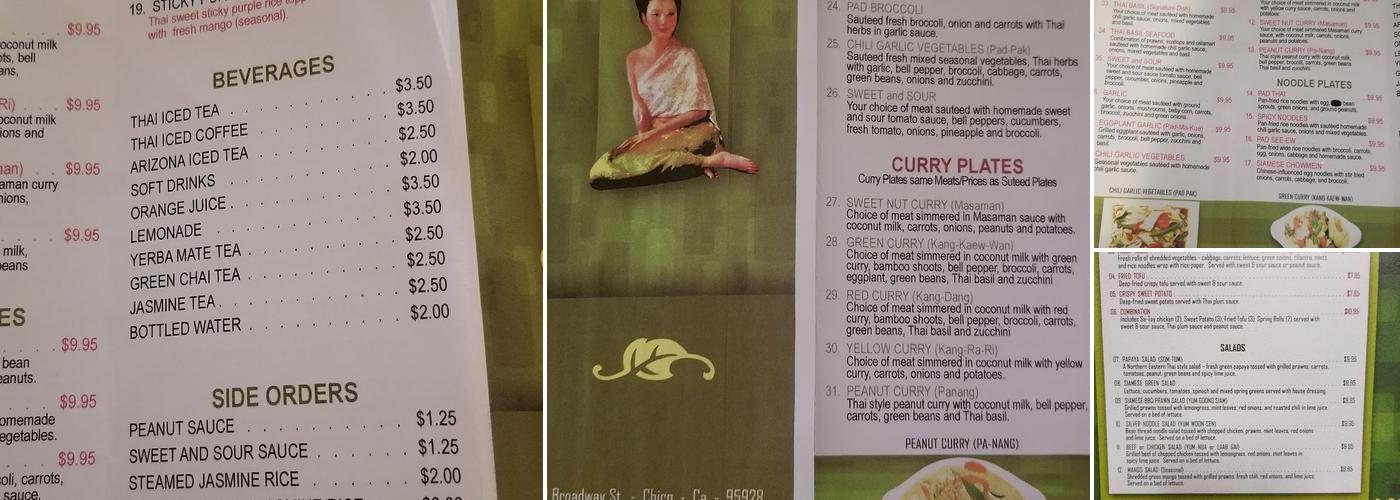 Thai Basil Menu