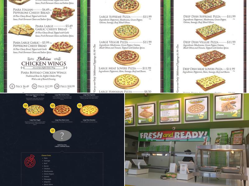 Piara Pizza Menu