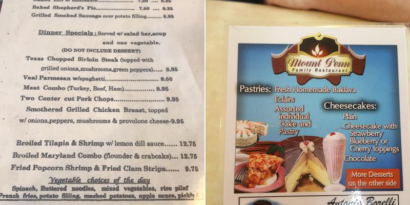 Mount Penn Family Restaurant Menu