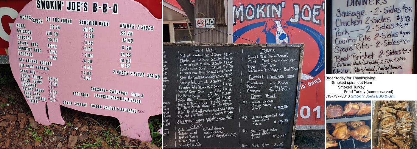 Smokin Joe's BBQ & Grill Menu