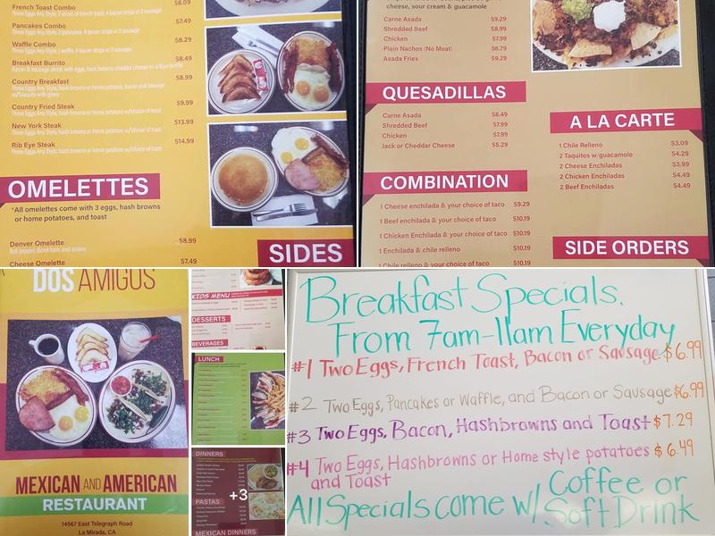 Dos Amigos Restaurant Menu