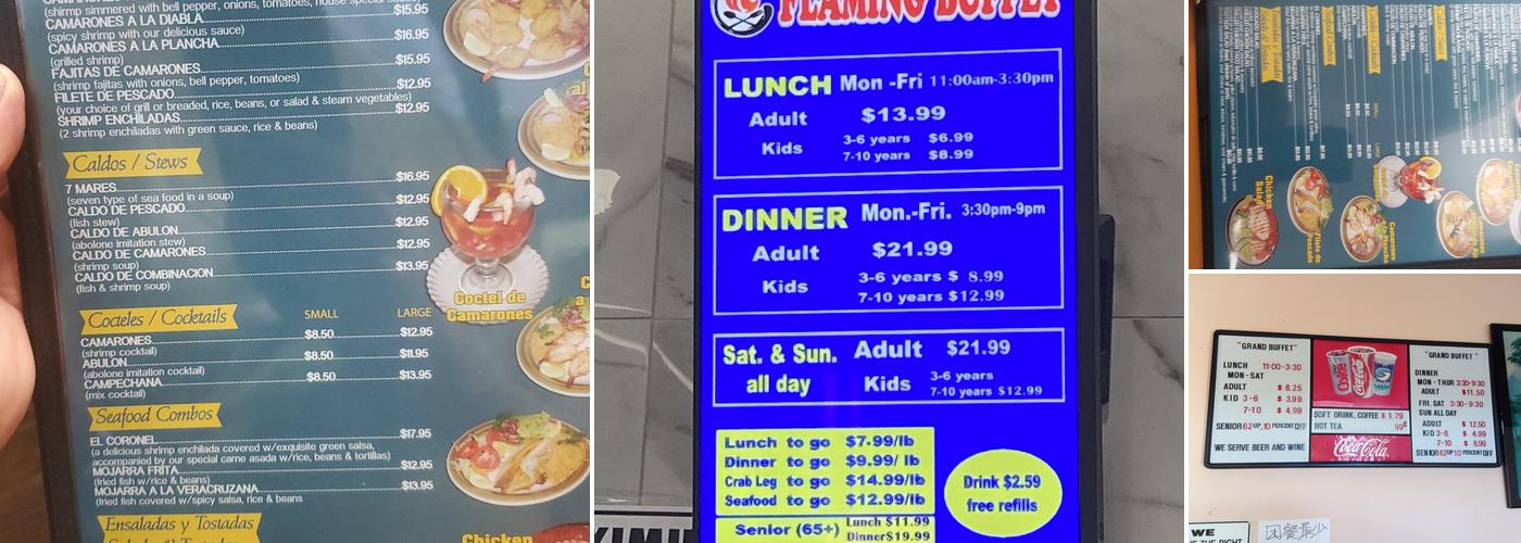 Flaming Buffet Menu
