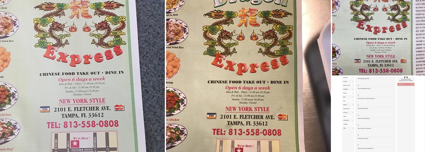Dragon Express Menu