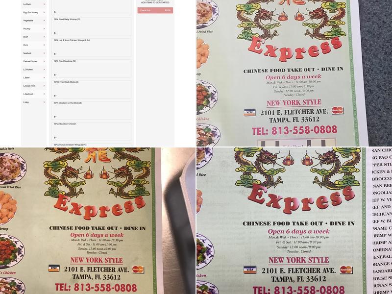 Dragon Express Menu