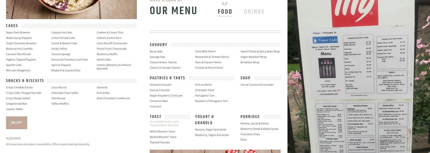 Coffee#1 Brecon Menu