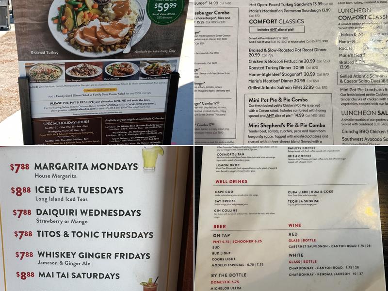 Marie Callender's Restaurant & Bakery Menu