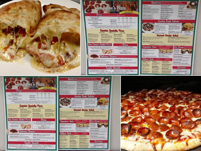 Jim & Sue's Lake City Pizza Menu