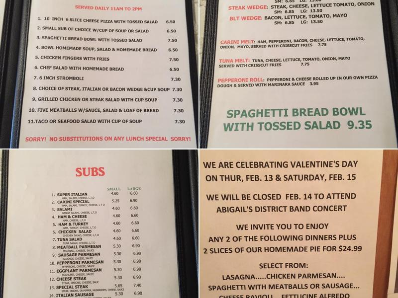 Carini Restaurant Menu