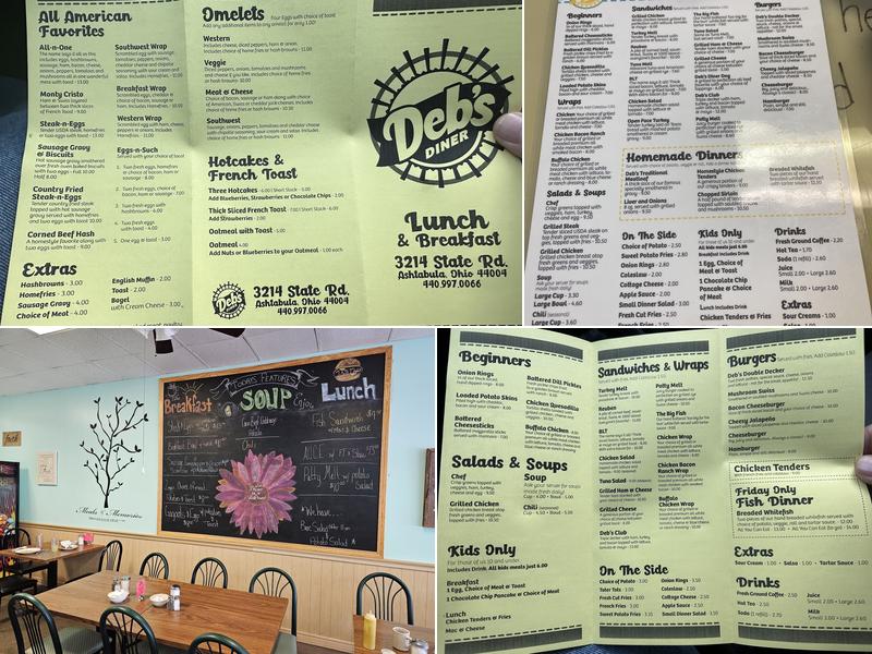 Deb's Diner Menu