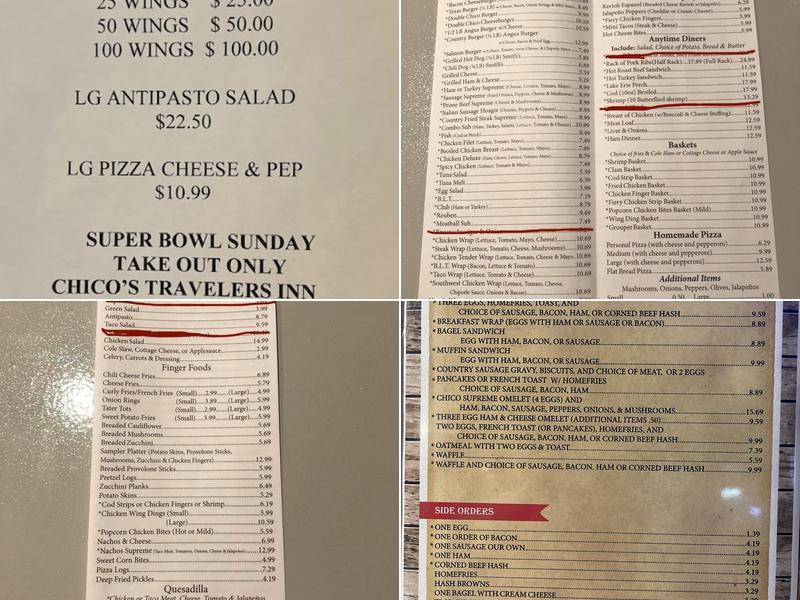 Chico's Traveler's Inn Inc Menu