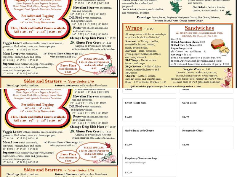 CJ's Pizza & Subs Menu