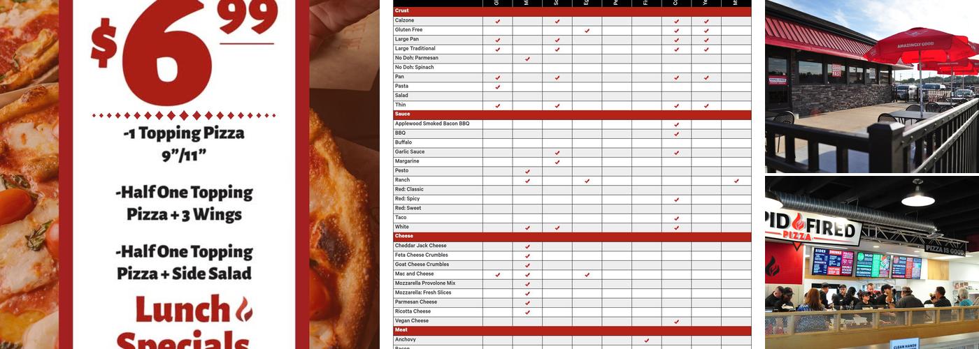Rapid Fired Pizza Menu