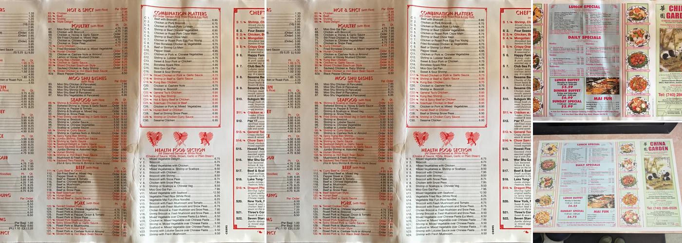 China Garden Menu