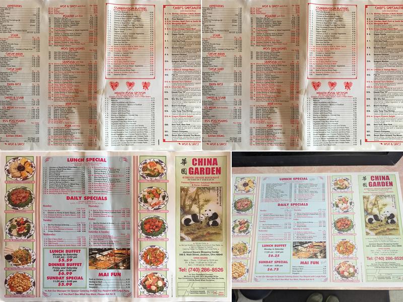 China Garden Menu