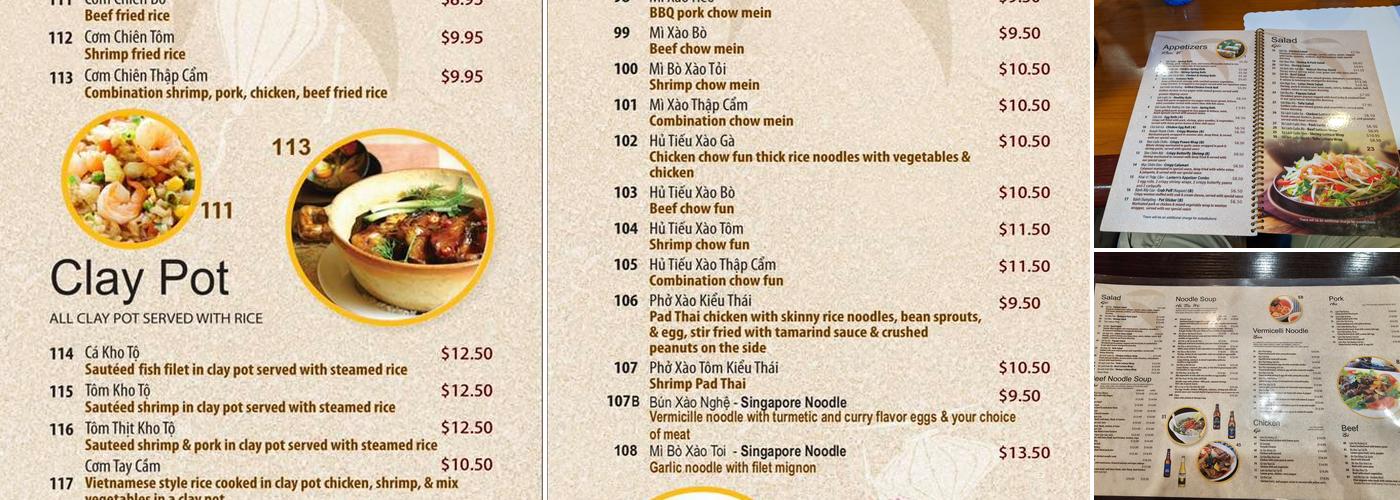 Pho Lantern Cafe Menu