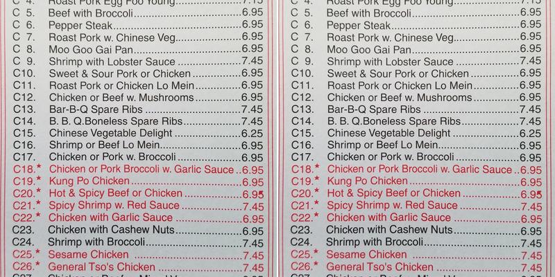 King House Menu