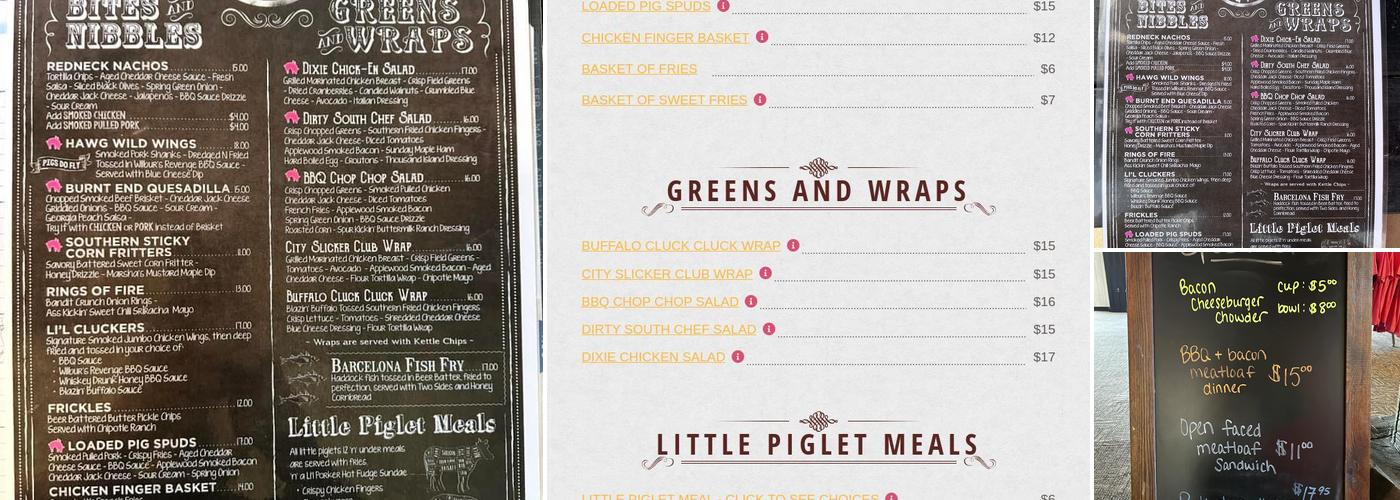 When Pigs Fly BBQ Pit Menu