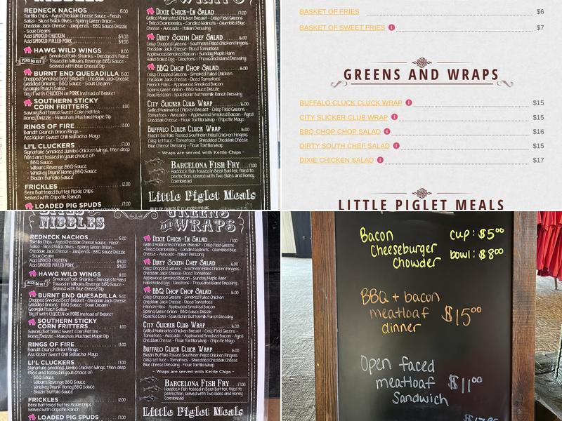 When Pigs Fly BBQ Pit Menu