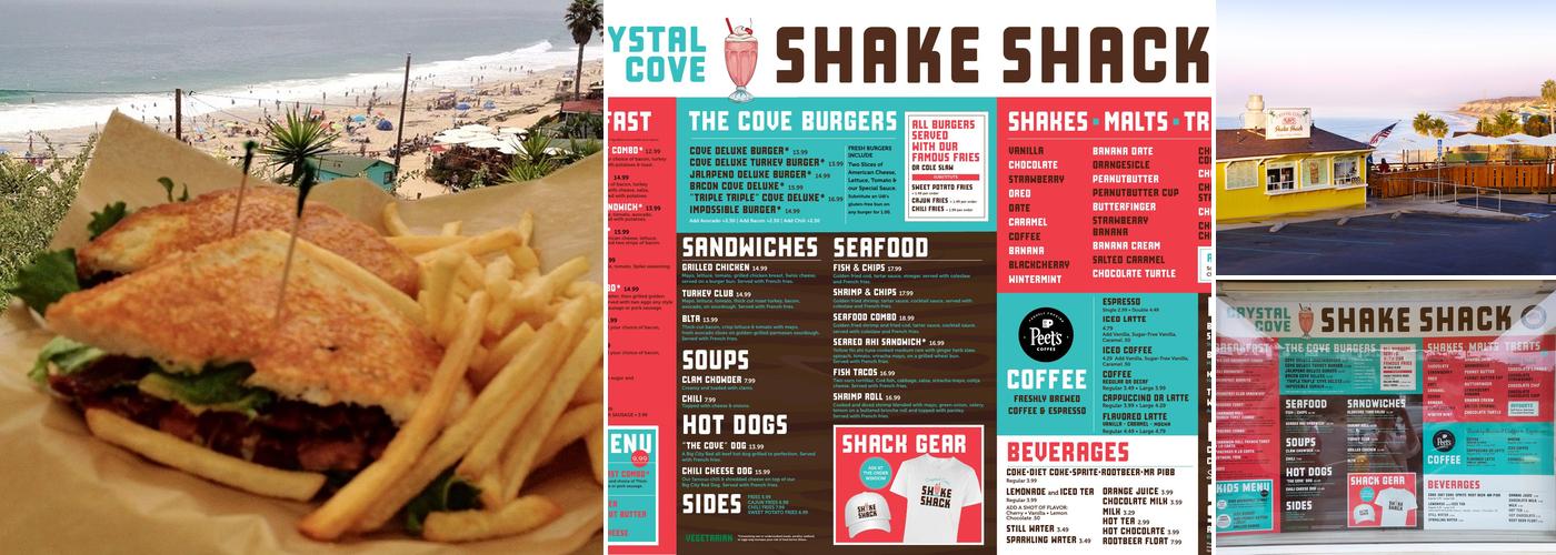 Crystal Cove Shake Shack Menu