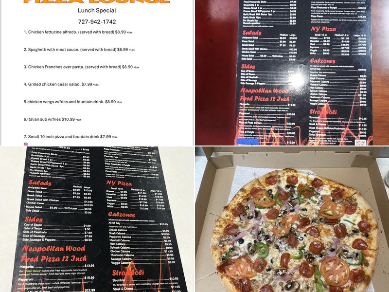 Inferno Pizza Lounge Menu