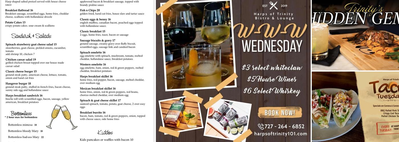 Harps of Trinity Menu