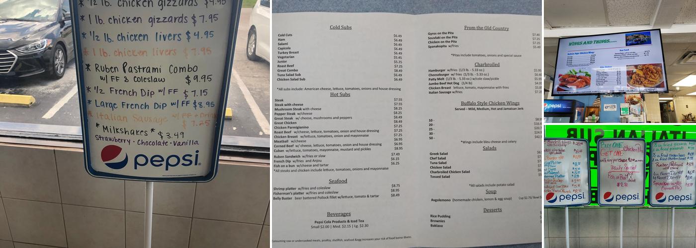 Great Subs & More Menu