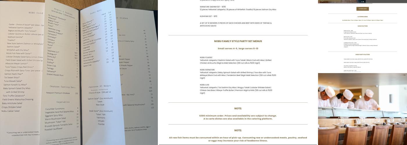 Nobu Newport Beach Menu