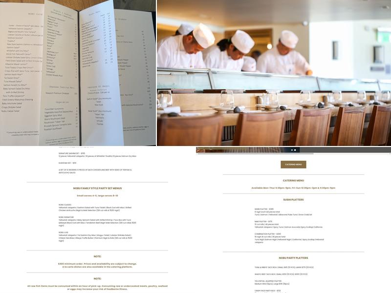 Nobu Newport Beach Menu