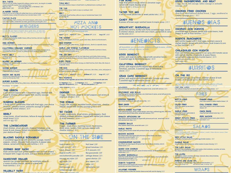 Mutt Lynch's Menu