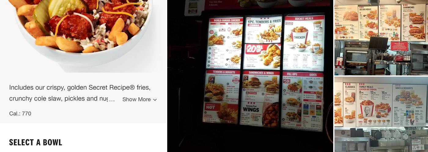 KFC Menu