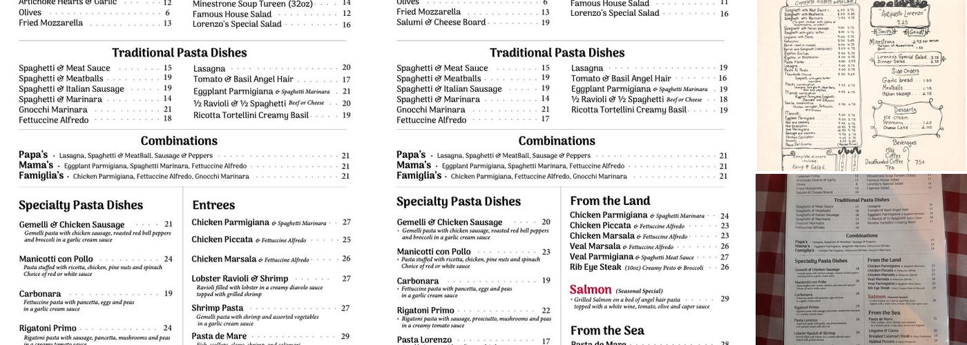 Spaghetti Bender Menu