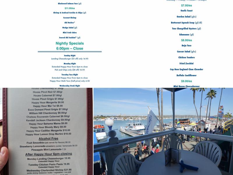 Newport Landing Restaurant Menu