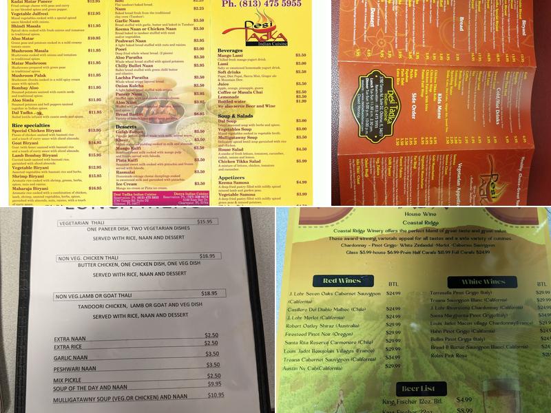 Desi Tadka Indian Cusine Menu