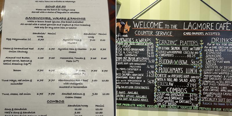 Lagmore Cafe @ Ballindalloch Castle Golf Course Menu