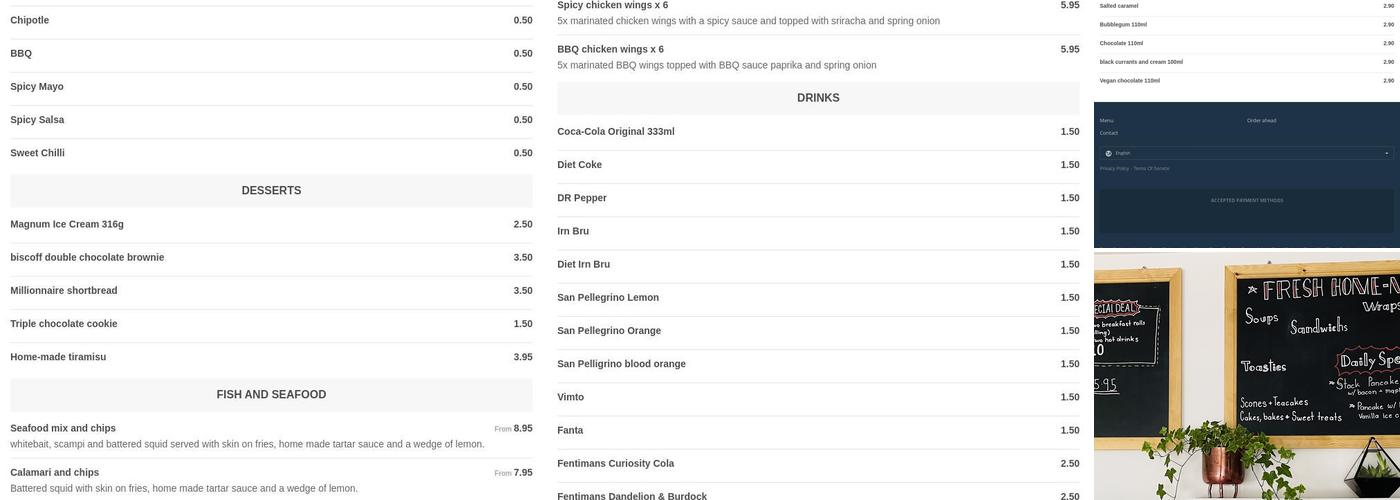 Fusion Cafe & Deli Menu