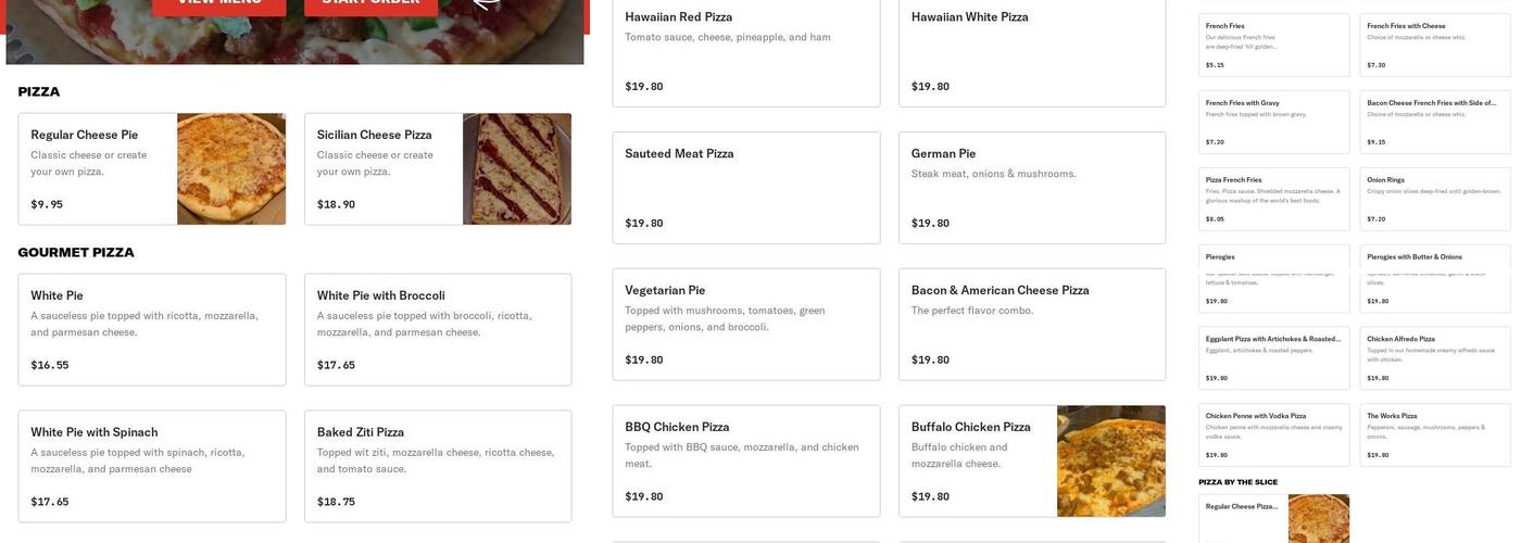 Verona Pizza House Menu