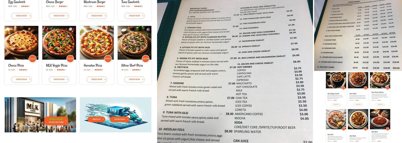 MLK Cafe Menu