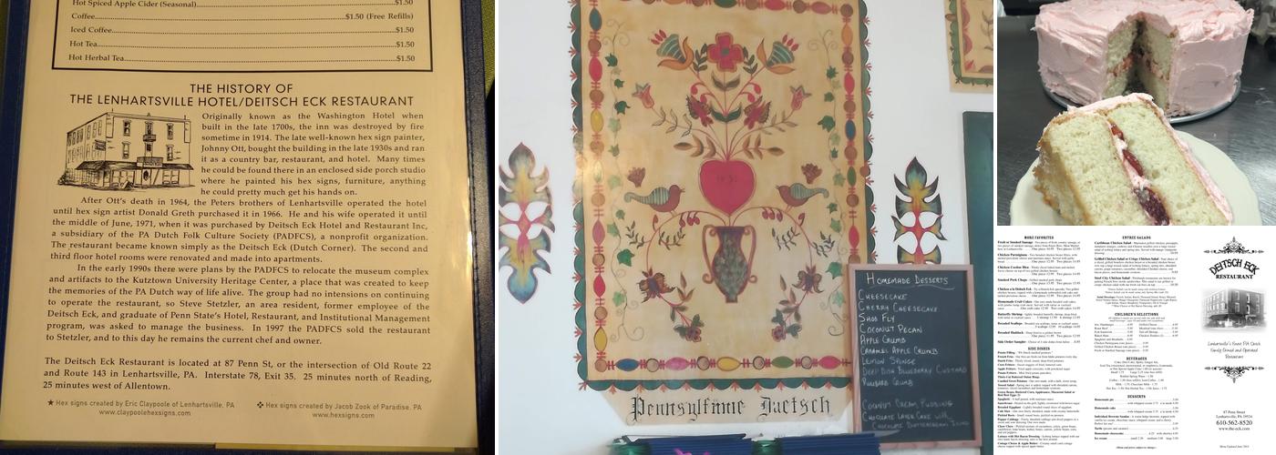 Deitsch Eck Restaurant Menu
