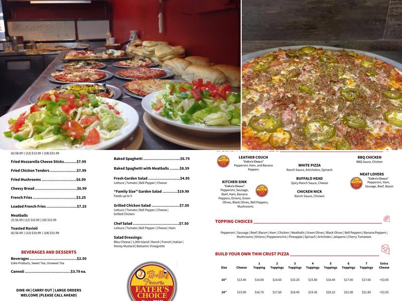 J. Bella's Pizzeria Menu