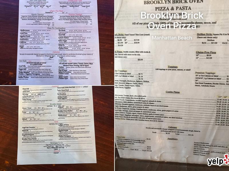 Brooklyn Brick Oven Pizza Menu