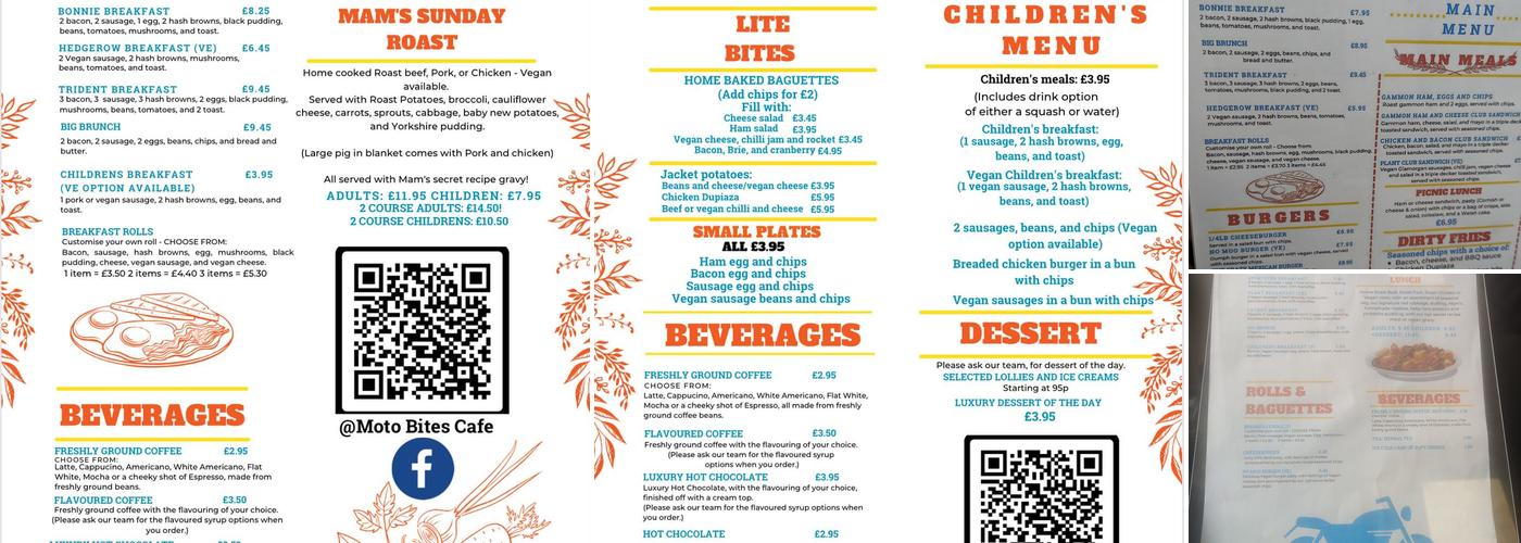 MOTO BITES CAFE Menu