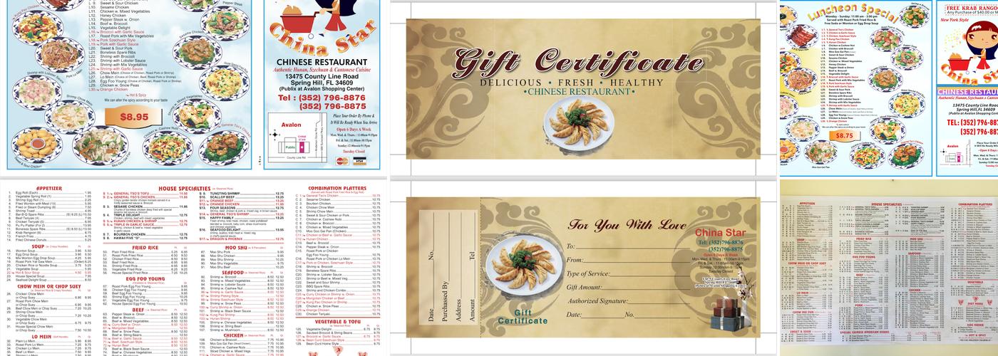 China Star Menu
