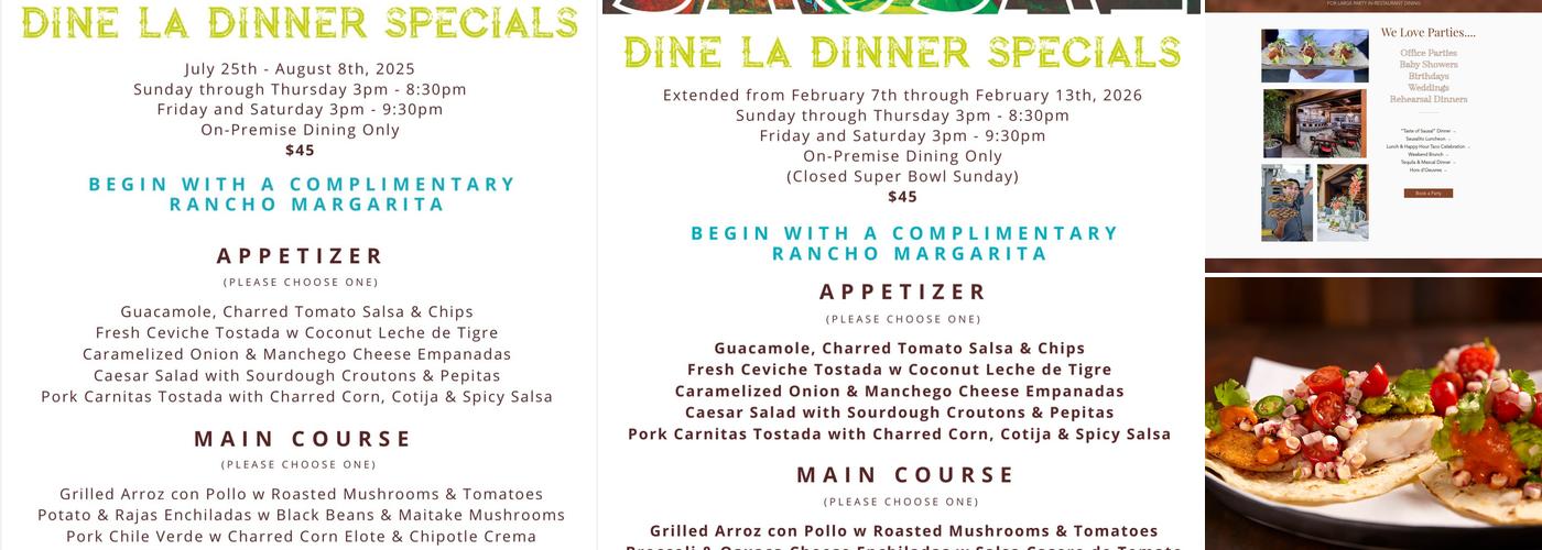 Sausal Menu