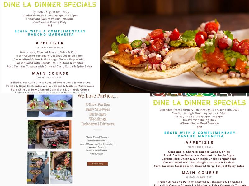 Sausal Menu