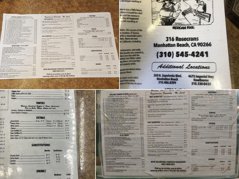 El Tarasco Mexican Food Menu