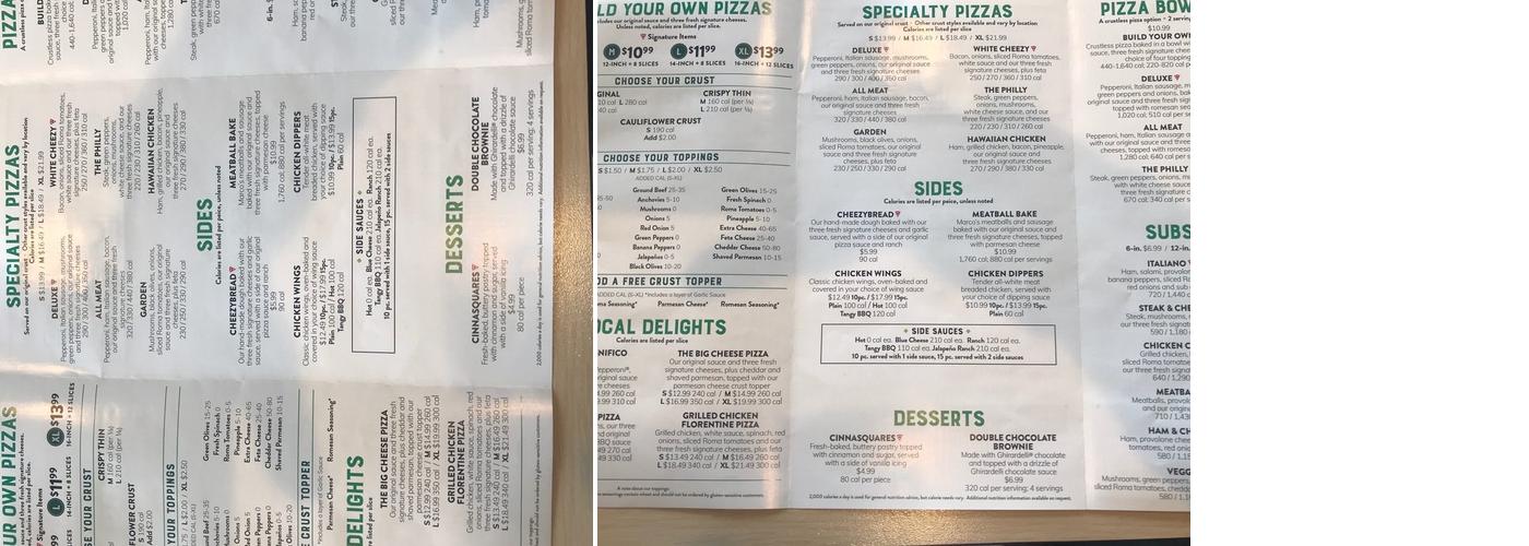 Marco’s Pizza Menu